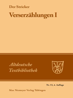 cover image of Verserzählungen 1